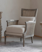 Load image into Gallery viewer, Bergère Armchair French chair rattan back