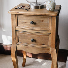 Load image into Gallery viewer, TWO DRAWER NATURAL BEDSIDE