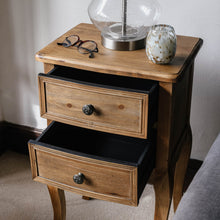 Load image into Gallery viewer, TWO DRAWER NATURAL BEDSIDE