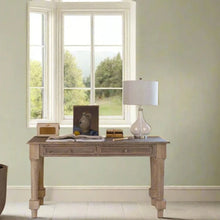 Load image into Gallery viewer, Bleached two draw reclaimed pine desk