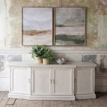 Load image into Gallery viewer, Recycled, pine, distressed, white sideboard 
