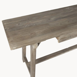 Recycled, pine planked console table 