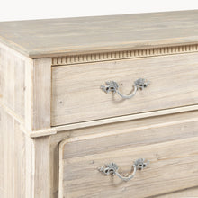 Load image into Gallery viewer, Natural washed three drawer chest with grey top