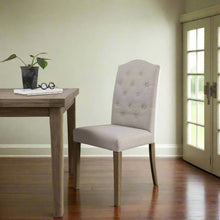 Load image into Gallery viewer, Cream button back dining chair
