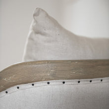 Load image into Gallery viewer, BEIGE CURVED OAK FRAMED ARMCHAIR