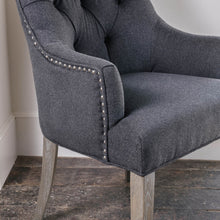 Load image into Gallery viewer, BRUSHED CHARCOAL GREY CARVER CHAIR
