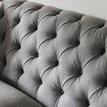 Load image into Gallery viewer, SOFT GREY BUTTON BACK SOFA