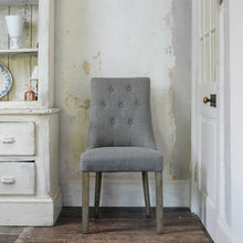 Load image into Gallery viewer, Grey, padded dining chair
