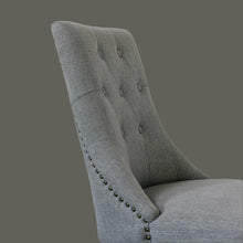 Load image into Gallery viewer, Grey, padded dining chair