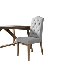 Load image into Gallery viewer, Soft grey button back dining chair