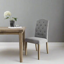 Load image into Gallery viewer, Soft grey button back dining chair