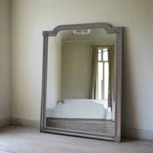 Load image into Gallery viewer, LARGE GREY FRENCH PAULOWNIA WOOD PROVINCIAL MIRROR