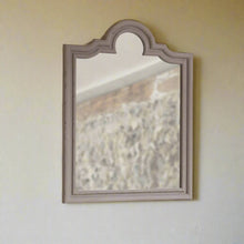 Load image into Gallery viewer, DECRETIVE DISTRESSED GREY FRENCH PORTRAIT MANTLE MIRROR PAULOWNIA WOOD