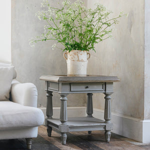 Colonial grey Oak and Stone side table Best seller