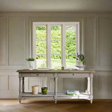 Load image into Gallery viewer, Large, Grey Oak and Stone top console table