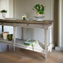 Load image into Gallery viewer, Large, Grey Oak and Stone top console table