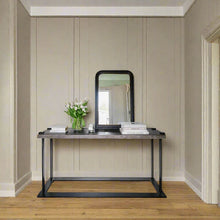 Load image into Gallery viewer, Oak and Iron console table with stone top