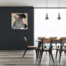 Load image into Gallery viewer, Zebra Diva In lockdown By artist Kerrie Griffin The Interior Co 61cm x 61cm