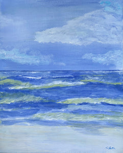 Sun Kissed Seascape Original Canvas by Kerrie Griffin