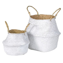 Load image into Gallery viewer, Set of 2 White Grass Storage Baskets
