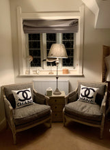 Load image into Gallery viewer, Washed Distressed French Style Armchair Upholstered In Grey Solid Wooden Frame