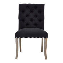 Load image into Gallery viewer, CHELSEA TOWNHOUSE BLACK LINEN DINING CHAIR