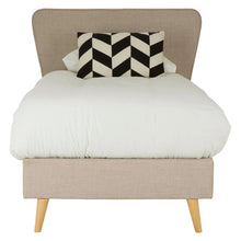 Load image into Gallery viewer, DENMARK SCANDINAVIAN BEIGE HOPSACK FABRIC SINGLE BED