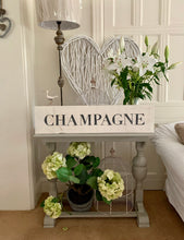 Load image into Gallery viewer, Large Distressed Standing Champagne Sign