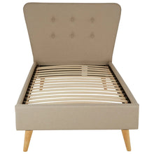 Load image into Gallery viewer, DENMARK SCANDINAVIAN BEIGE HOPSACK FABRIC SINGLE BED
