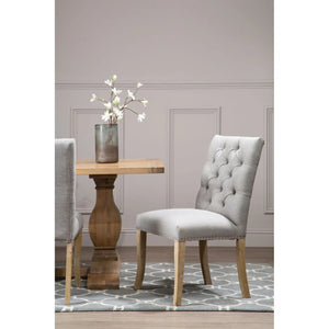 CHELSEA TOWNHOUSE GREY LINEN DINING CHAIR
