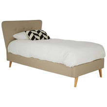 Load image into Gallery viewer, DENMARK SCANDINAVIAN BEIGE HOPSACK FABRIC SINGLE BED