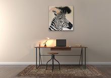 Load image into Gallery viewer, Zebra Diva In lockdown By artist Kerrie Griffin The Interior Co 61cm x 61cm