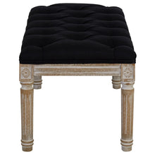 Load image into Gallery viewer, KENSINGTON TOWNHOUSE BLACK LINEN BENCH