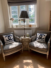 Load image into Gallery viewer, Washed Distressed French Style Armchair Upholstered In Grey Solid Wooden Frame
