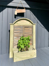 Load image into Gallery viewer, Distressed Green Louvre Shutter Doors Planter
