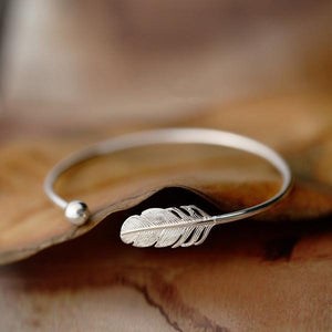Angel Feather 925 Sterling Silver Bracelet Bangle - Limited Edition