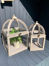 Load image into Gallery viewer, Set Of Two Chicken Wire Cage Lanterns
