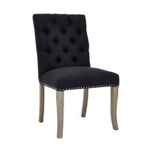 Load image into Gallery viewer, CHELSEA TOWNHOUSE BLACK LINEN DINING CHAIR
