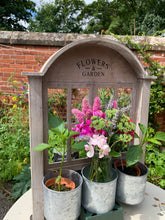 Load image into Gallery viewer, Distressed White Chicken Wire Window Tin Pot Planter