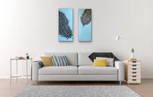 Load image into Gallery viewer, Perfect partners - Gineau Fowl Feather Original Painting On Canvas by Kerrie Griffin Available from The Interior Co 
