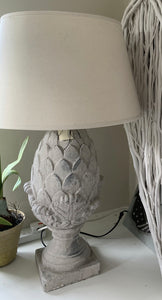 Artichoke Stone Effect lamp With Cream Shade