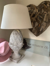 Load image into Gallery viewer, Artichoke Stone Effect lamp With Cream Shade

