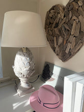 Load image into Gallery viewer, Artichoke Stone Effect lamp With Cream Shade
