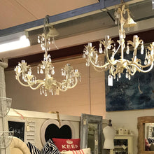 Load image into Gallery viewer, 8 Arm Cream Drop Chandelier - Used