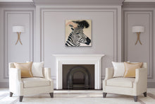 Load image into Gallery viewer, Zebra Diva In lockdown By artist Kerrie Griffin The Interior Co 61cm x 61cm