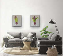 Load image into Gallery viewer, Organic Hyacinth Bulb Original Canvas Pair By Kerrie Griffin