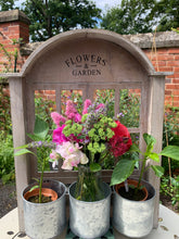 Load image into Gallery viewer, Distressed White Chicken Wire Window Tin Pot Planter