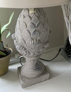Artichoke Stone Effect lamp With Cream Shade