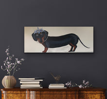 Load image into Gallery viewer, Dutches Daphne the Dash Hound  Original Canvas By artist Kerrie Griifin 
