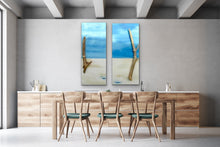 Load image into Gallery viewer, "Perfect Peace" Set Of 2 Beach Scenes with Driftwood Original Paintings 10 x 24 by Kerrie Griffin-Rogers